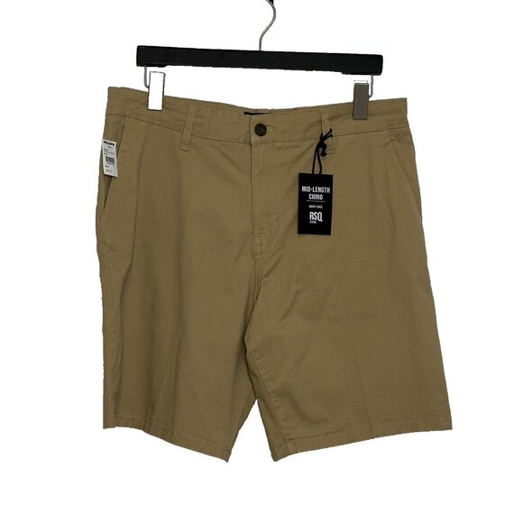 RSQ Tilly's Men's Chino Mid Length Above Knee Casual Shorts Size 31 Khaki NWT - Picture 1 of 9